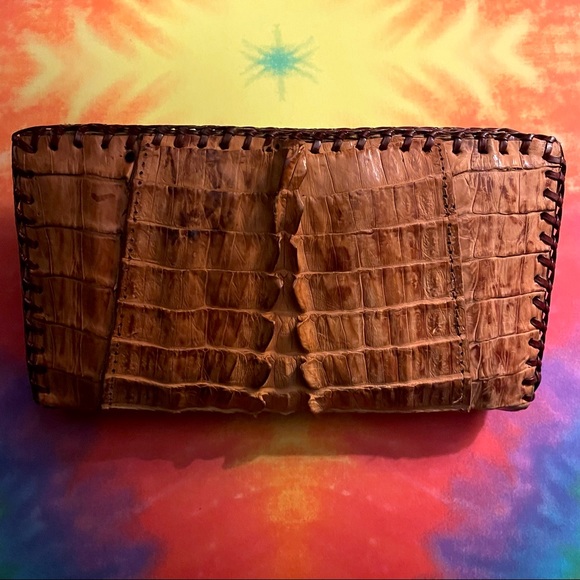 š Rare Genuine 1950s Cuban Handmade Alligator Clutch š - Picture 2 of 7